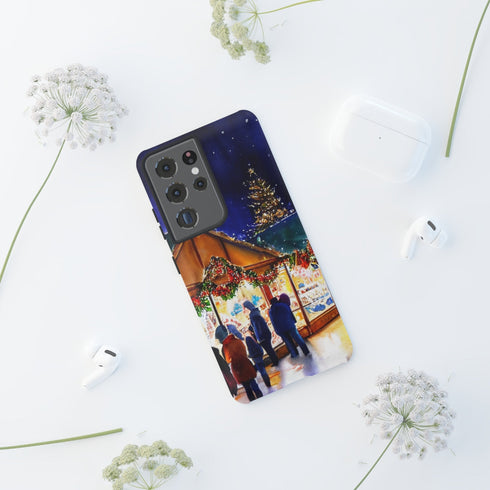 Shopping at the Christmas Market - Impact Resistant Phone Case